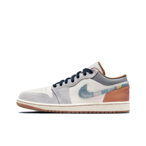[FZ5042-041] Giày Air Jordan 1 Low SE 'Phantom Repaired Denim Swoosh'