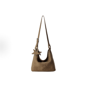 [ECOD25-B042] Glossy Woven Tote Bag Caramel