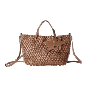 [ECOD25-B043] Small Horizontal Woven Bag Brown