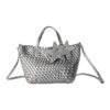 [ECOD25-B043] Small Horizontal Woven Bag Silver
