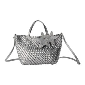 [ECOD25-B043] Small Horizontal Woven Bag Silver
