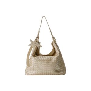 [ECOD25-B040X] Ecoday Glossy Woven Champange Tote Bag