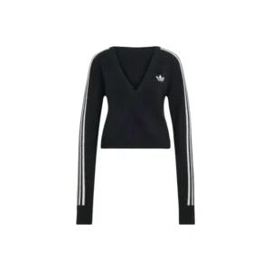 [LD8933] ADIDAS ORIGINALS BY JENNIE KNITTED WRAP AROUND CARDIGAN BLACK