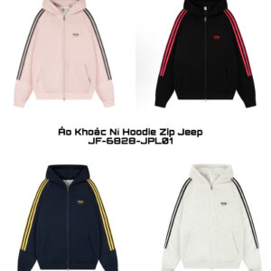 [JF-6828-JPL01] Áo khoác hoodie dây kéo sọc ba bên JEEP SPIRIT